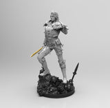 A619 - Games Character design, A Viking Women With an axe and sword, STL 3D model design print download files