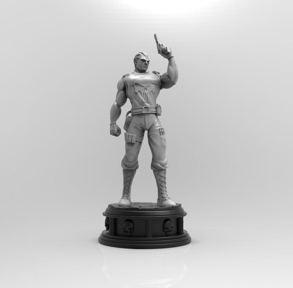 E360 - Comic character design, The Punish guy comic statue, STL 3D model design print download files