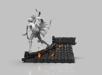 A426 - Samurai character design, Hot girl musashi the double katana, STL 3D model design print download file