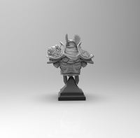 E370 - Legendary bust character design, The Warrior General bust statue, STL 3D model design print download files