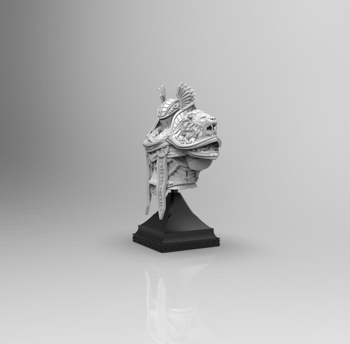 E370 - Legendary bust character design, The Warrior General bust statu ...