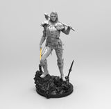 A619 - Games Character design, A Viking Women With an axe and sword, STL 3D model design print download files