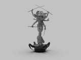 A434 - Comic character design, Hot Spirel statue with multiple arms, STL 3D model design print download files