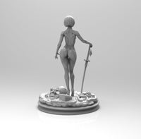 E373 - Games waifu character design, The Katana hot mecha girl in white suit, STL 3D model design print download files