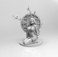 E377 - NSFW Anime waifu character, The Hot Bamboo girl statue, STL 3D model design print download files