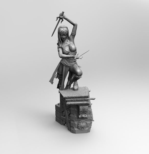 B077 - Marvel Superheroes Elektra, Female Character, STL 3D model design print files