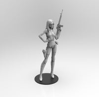 E382 - Anime waifu character design, The Glasses Waifu girl with heavy weopon, STL 3D model design print download files