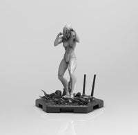 C460 - Anime character design, Attack of the female statue, STL 3D model design print download files