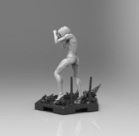 C460 - Anime character design, Attack of the female statue, STL 3D model design print download files