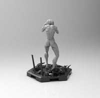 C460 - Anime character design, Attack of the female statue, STL 3D model design print download files