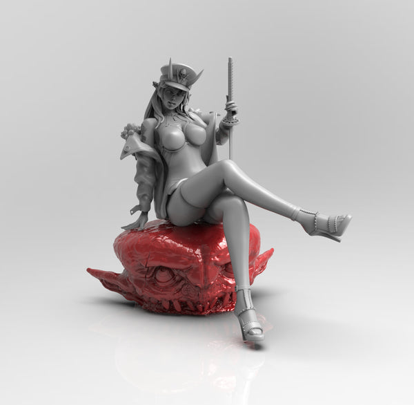 A438 - Demon Character design, Hot and sexy Demon female commander, STL 3D model design print download files