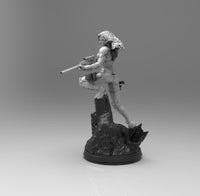 E410 - Comic character design, 2suit Hero BW with sniper character statue, STL 3D model design print download files
