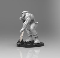 A437 - Comic character design, The green muscle man with shield and hammer, STL 3D model design print download files