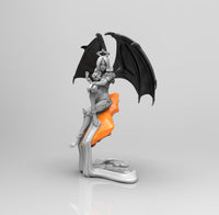 E413 - NSFW demon character design, The Bat wing demon girl statue, STL 3D model design print download files