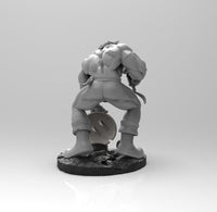A437 - Comic character design, The green muscle man with shield and hammer, STL 3D model design print download files