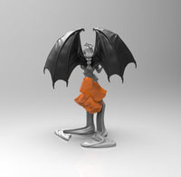 E413 - NSFW demon character design, The Bat wing demon girl statue, STL 3D model design print download files