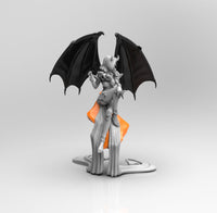 E413 - NSFW demon character design, The Bat wing demon girl statue, STL 3D model design print download files