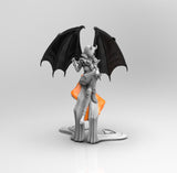 E413 - NSFW demon character design, The Bat wing demon girl statue, STL 3D model design print download files