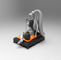 E385 - NSFW Samurai character design , The female samurai with storm helmet, STL 3D model design print download files