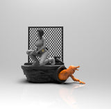 E417 - NSFW Games character design, The RE Jilly Volontino with zombie statue, STL 3D model design print download files