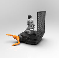 E417 - NSFW Games character design, The RE Jilly Volontino with zombie statue, STL 3D model design print download files