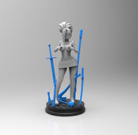 E397 - Anime character design, The Hero School Momo with bunch of weopon, STL 3D model design print download files