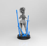 E397 - Anime character design, The Hero School Momo with bunch of weopon, STL 3D model design print download files