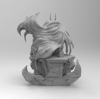 B104 - Comic Heroes , The Batman Standing on Skull Statue , STL 3D model design print