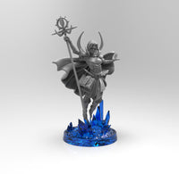 A481 - Character design, The dark wizard and the crystal base, STL 3D model design print download files