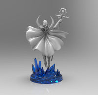 A481 - Character design, The dark wizard and the crystal base, STL 3D model design print download files