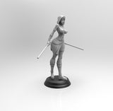 E988 - Movie character design, The Women with light saber statue, STL 3D model design print download files
