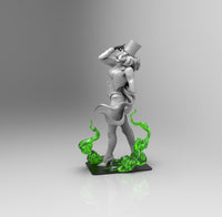 E970 - Comic character design, The Card perform girl Statue, STL 3D model design print download files