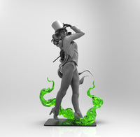 E970 - Comic character design, The Card perform girl Statue, STL 3D model design print download files