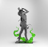 E970 - Comic character design, The Card perform girl Statue, STL 3D model design print download files