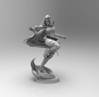E423 - Comic character design, The Bird Reven girl statue, STL 3D model design print download files
