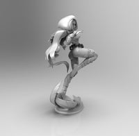 E423 - Comic character design, The Bird Reven girl statue, STL 3D model design print download files
