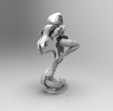 E423 - Comic character design, The Bird Reven girl statue, STL 3D model design print download files