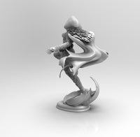 E423 - Comic character design, The Bird Reven girl statue, STL 3D model design print download files