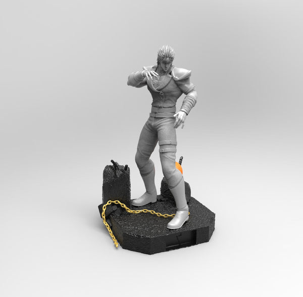 E386 - Anime character design staute, The North of Fist character design, STl 3D model design print download files
