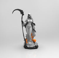 E242 - Female character design, The Ms Death with weopon, STL 3D model design print download files