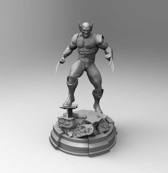 B096 - Comic character design, The Xmen Wolverine , Marvel Studio statue STL 3D model design print
