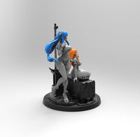E389 - Games character design, The creature hunter twins girl, STL 3D model design print download files