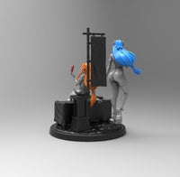 E389 - Games character design, The creature hunter twins girl, STL 3D model design print download files