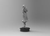 A221 - Games character design, FF standard pose Aerith statue, STL 3D model design print download file