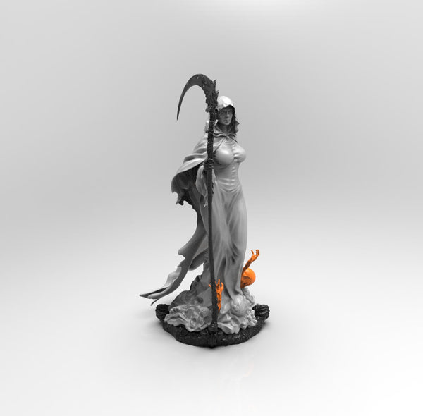 E242 - Female character design, The Ms Death with weopon, STL 3D model design print download files