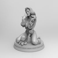 A106 - Comic character design statue, Sexy Black Cat, STL 3D model print download digital file