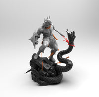 E441 - Comic character design, The barbarian canon with snake, STL 3D model design print download files
