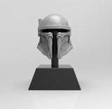 C555 - Movie character decoration design, Boba Helmet Skull stand, STL 3D model design print download file