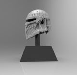 C555 - Movie character decoration design, Boba Helmet Skull stand, STL 3D model design print download file