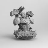A105 - Comic character design bust, Marvel Character Ironman Patriot Version , STl 3D model design print download file